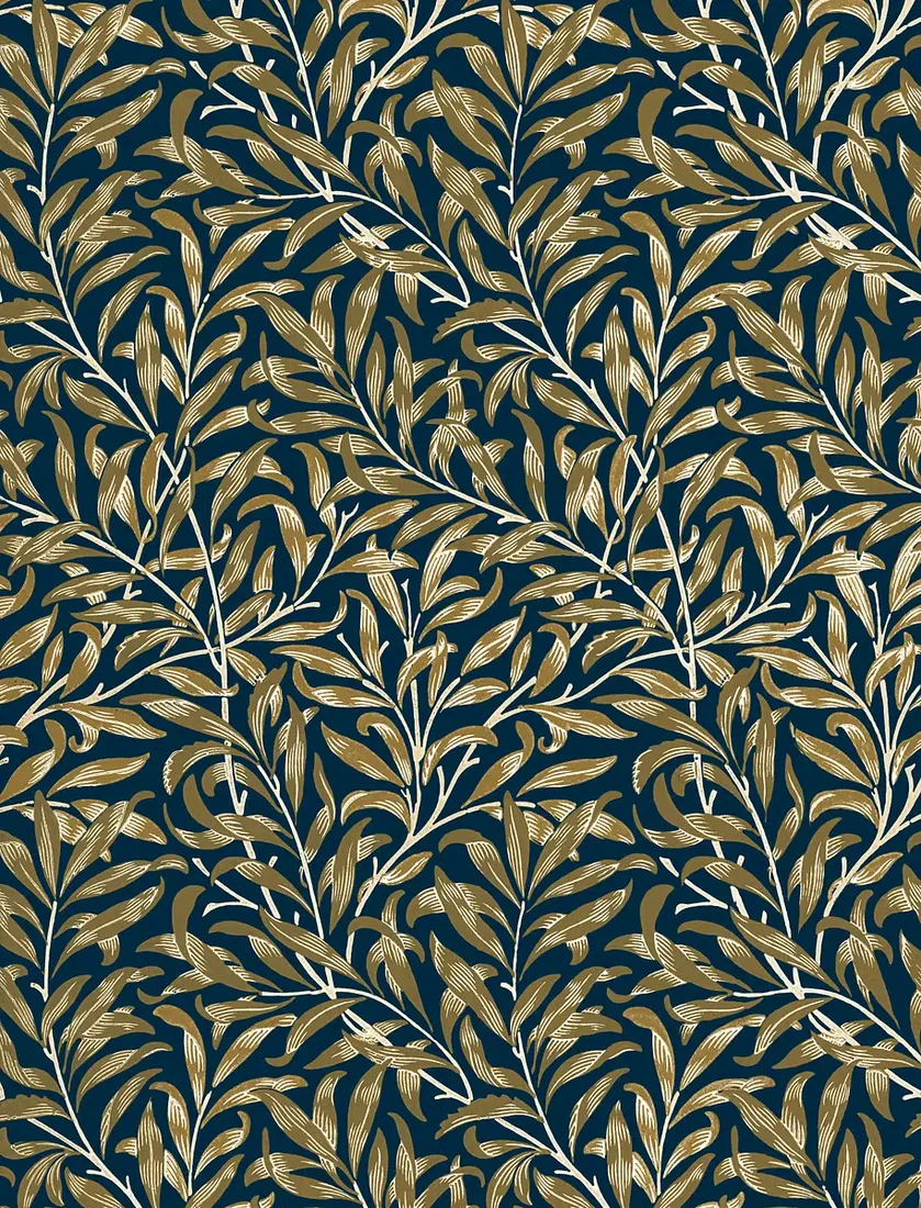 Patrón textil de hojas de sauce diseñado por William Morris